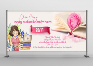 Backdrop ngày nhà giáo Việt Nam mẫu 26 PSD