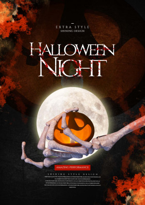 Poster halloween, kinh dị mẫu số 014 PSD