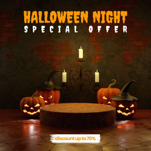 Poster giảm giá nhân dịp lễ halloween file PSD mẫu số 2