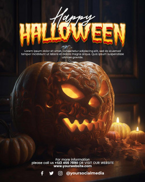 Poster lễ hội halloween file PSD mẫu số 9