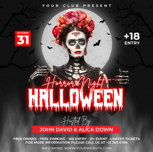 Poster ca sĩ trong lễ hội halloween 3D file PS mẫu số 9