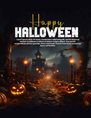 Poster halloween ma, kinh dị mẫu H83 PSD