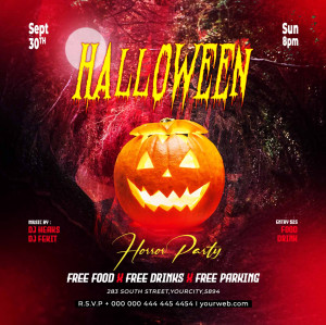 Poster halloween lễ hội mẫu H51 PSD