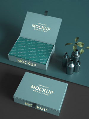 Mockup bao bì hộp bánh ngày tết file PSD mẫu số 6