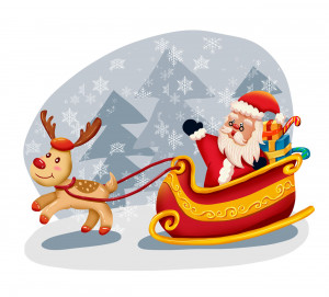 Ảnh minh họa  ông gia noel cưỡi thuần lộc file PSD