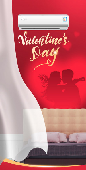 Poster giảm giá điều hòa nhân ngày Valentine mẫu 01 PSD