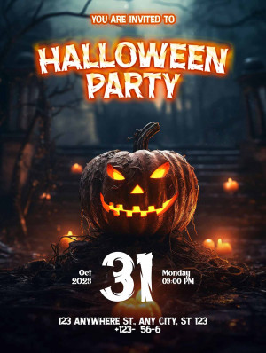 Poster lễ hội halloween file PSD mẫu số 4