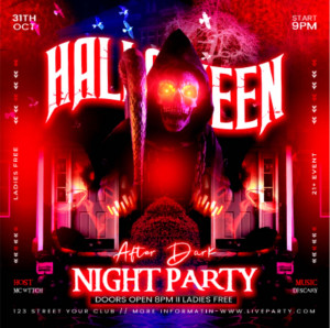 Poster halloween, kinh dị mẫu số 130 PSD