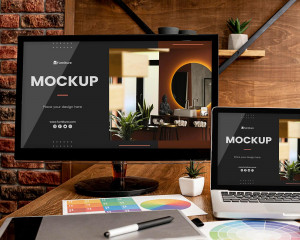 Mockup máy tính file PSD mẫu số 51