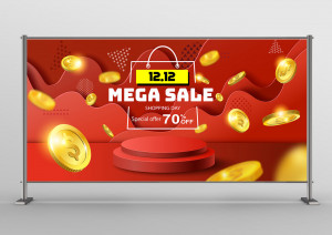 Backdrop mega sale mua sắm giảm giá 70% file EPS