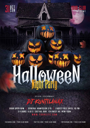 Poster halloween, kinh dị mẫu số 015 PSD