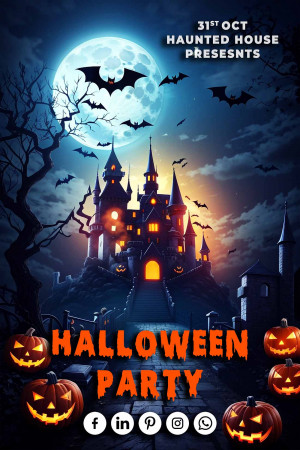 Poster lễ hội halloween file PSD