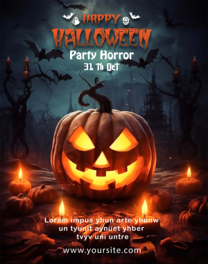 Poster halloween kinh dị mẫu H94 PSD