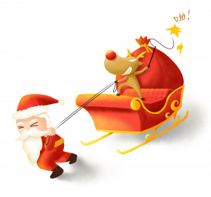 Ảnh minh họa ông già noel kéo xe file PSD