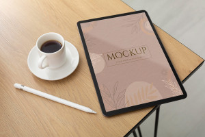 Mockup màn hình máy tính bảng hiện đại PSD mẫu số 23