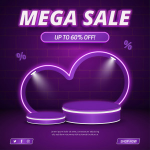 Background mega sale 60% nền màu tím file EPS