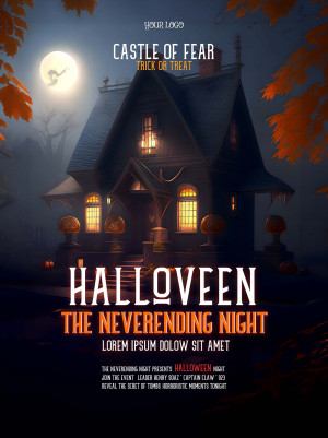 Poster halloween kinh dị mẫu H109 PSD