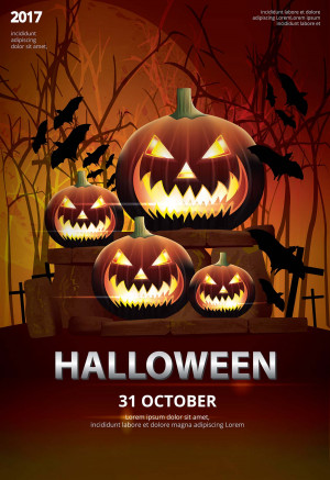 Poster halloween mẫu số H09 EPS