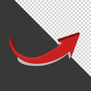 Ảnh mũi tên 3D màu đỏ file PNG