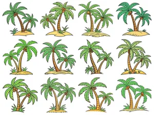 Hình ảnh cây dừa file vector mẫu KS574
