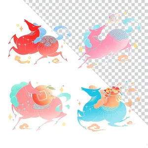 Bộ Sưu Tập Ngựa Linh Vật Tết Nguyên Đán Dạng PNG Độc Đáo