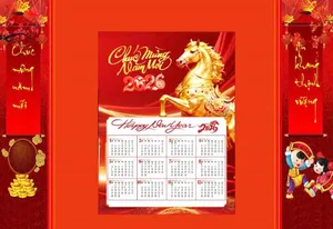 Banner Lịch Tết 2026 Phong Cách Vàng Đỏ - File Vector CDR Chuyên Nghiệp