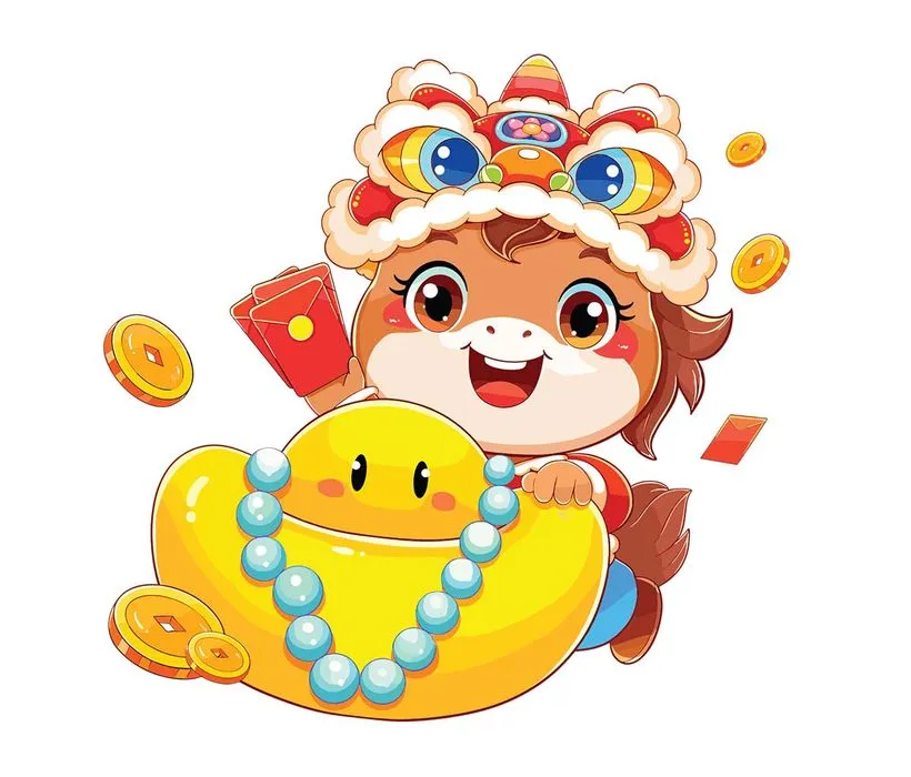 Linh Vật Ngựa Tết Nguyên Đán Dễ Thương - Minh Họa Vector EPS