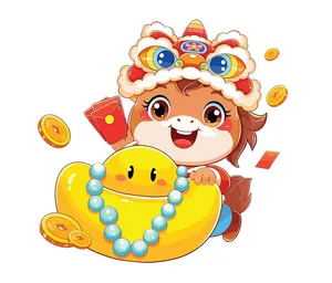 Linh Vật Ngựa Tết Nguyên Đán Dễ Thương - Minh Họa Vector EPS