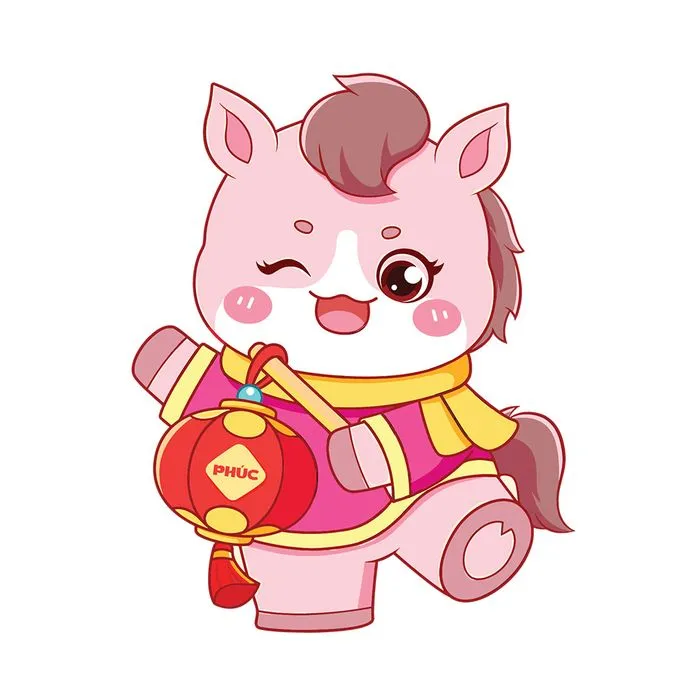 Linh Vật Ngựa Tết Dễ Thương - Hình Minh Họa EPS Độc Đáo