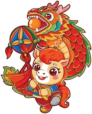 Linh Vật Ngựa Tết & Rồng Minh Họa EPS – Phong Cách Hoạt Hình Dễ Thương