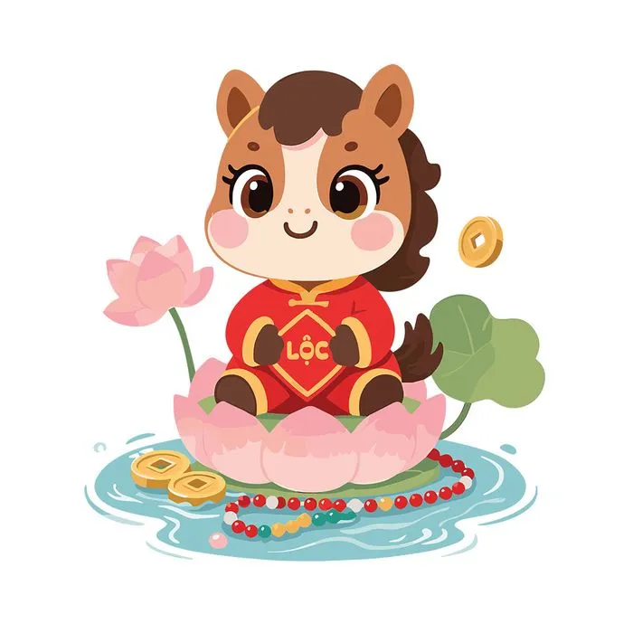 Linh Vật Ngựa Tết Bính Ngọ 2026 - Hình Minh Họa Vector Dễ Thương