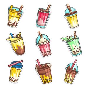 Hình ảnh cốc trà sữa file vector mẫu CR626