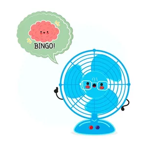 Hình ảnh cái quạt máy màu xanh file vector mẫu OC49