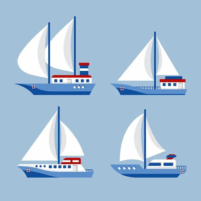 Bộ sưu tập con thuyền buồm file vector mẫu HH158