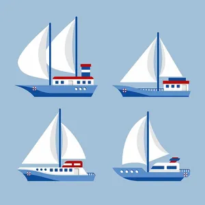 Bộ sưu tập con thuyền buồm file vector mẫu HH158