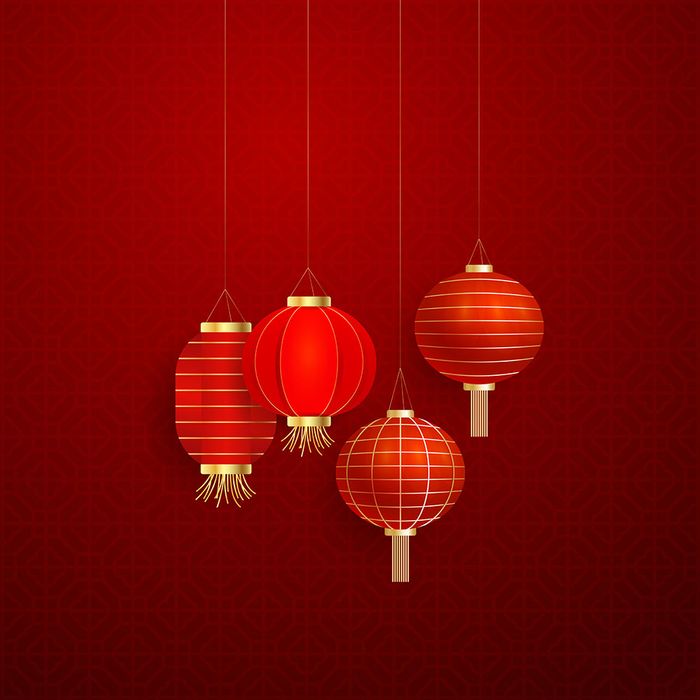 Đèn lồng màu đỏ trang trí lễ hội tết file vector mẫu CR306