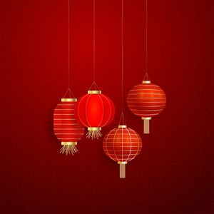 Đèn lồng màu đỏ trang trí lễ hội tết file vector mẫu CR306