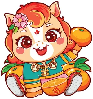 Linh Vật Ngựa Tết Dễ Thương - Minh Họa Vector EPS Độc Đáo