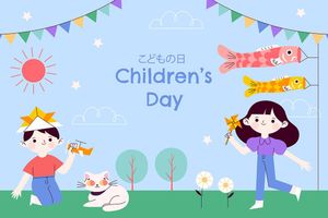Banner trẻ em cùng nhau vui chơi ngoài trời file vector mẫu CR1271