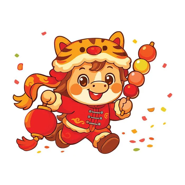 Hình Minh Họa Ngựa Tết 2026 Phong Cách Hoạt Hình Dễ Thương