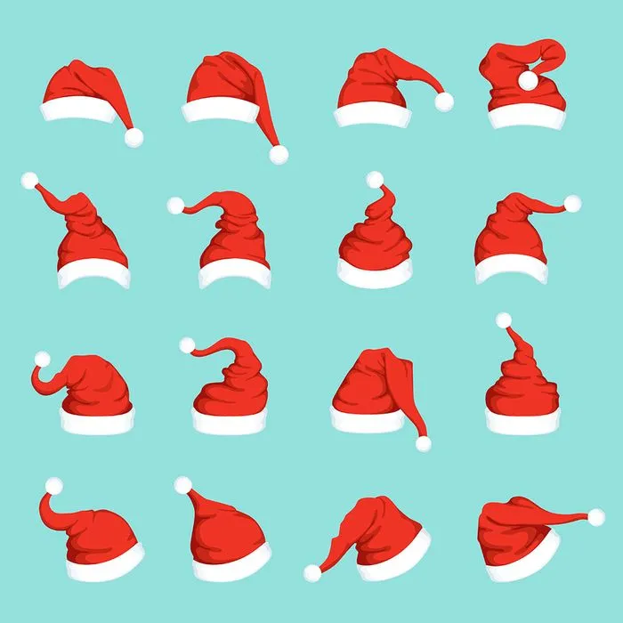 Bộ sưu tập mũ ông già noel file vector mẫu CR1771