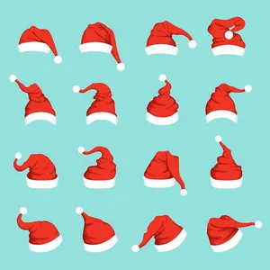 Bộ sưu tập mũ ông già noel file vector mẫu CR1771
