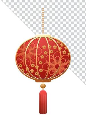 Hình ảnh đen lồng hình tròn màu đỏ kiểu dáng cổ xưa file PNG mẫu CR573