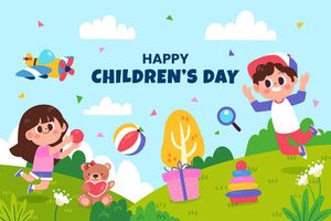 Banner trẻ em cùng nhau vui chơi  ngoài trời file vector mẫu CR1196