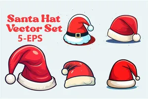 Hình ảnh chiếc mũ ông già noel file vector mẫu CR1810