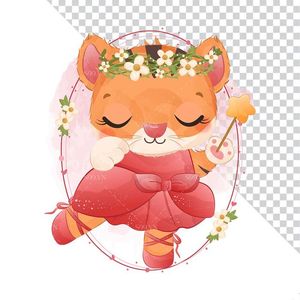 Hình ảnh chú hổ đáng yêu đang ngủ file PNG mẫu CR1083