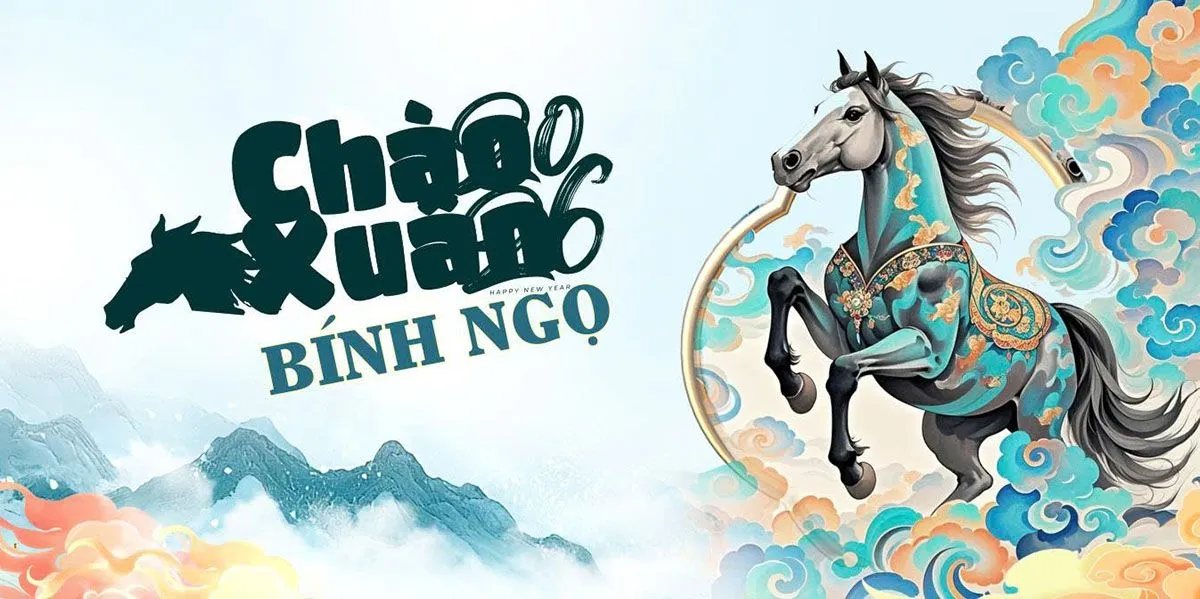 Banner Chúc Mừng Năm Mới Bính Ngọ - Phong Cách Truyền Thống Độc Đáo