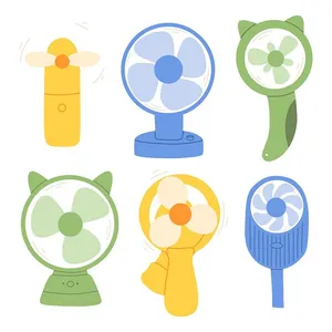 Bộ sưu tập quạt nhiều màu sắc file vector mẫu OC30