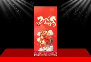 Backdrop Tết 2026 Giáp Ngọ – Thiết Kế Ngựa Hoạt Hình Độc Đáo