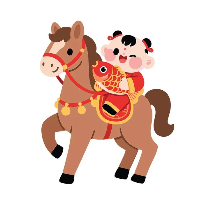 Linh Vật Ngựa Tết Bính Ngọ 2026 - Hình Minh Họa Vector Dễ Thương